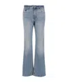 Haikure Washed Light Denim Jeans With Wide Leg In Blue