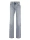 Haikure Trousers With Belt Loops And Contrast Stitching In Blue