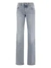 Haikure Trousers With Belt Loops And Contrast Stitching In Blue