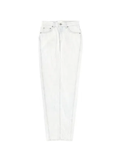 Haikure Logo Patch Denim Skirt In White