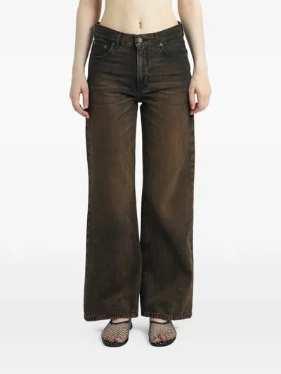Haikure Brown Cotton Relaxed Fit Jeans In Blue