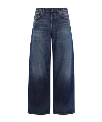Haikure Bethany Frayed-edge Oversized Jeans In Blue