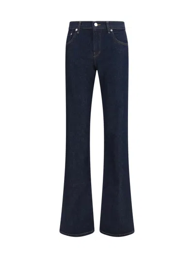 Haikure Five-pocket With Back Slits Jeans In Blue