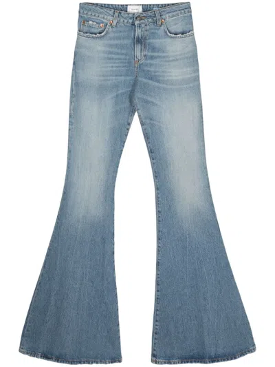 Haikure Distressed Wide-leg Jeans In Navy