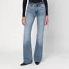 Haikure Flared Flora Jeans In Blue With Washed Effect In Blue
