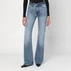 Haikure Flared Flora Jeans In Blue With Washed Effect In Multi