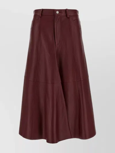 Haikure Mid Serenity Leather Skirts Bordeaux In Brown