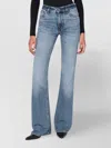 Haikure Flared Jeans With Floral Print And Washed Effect In Blue