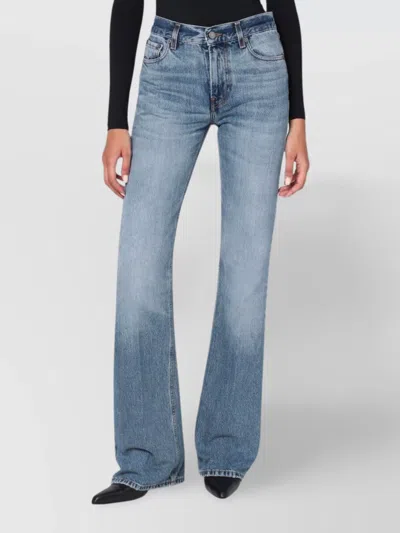 Haikure Flared Jeans With Floral Print And Washed Effect In Blue
