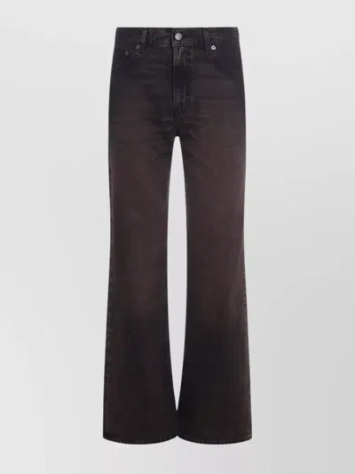 Haikure Flared Leg Trousers With Belt Loops In Brown