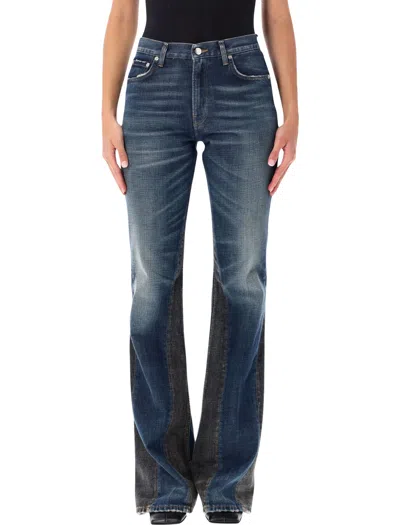 Haikure Fleur Panelled Flared Jeans In Blue