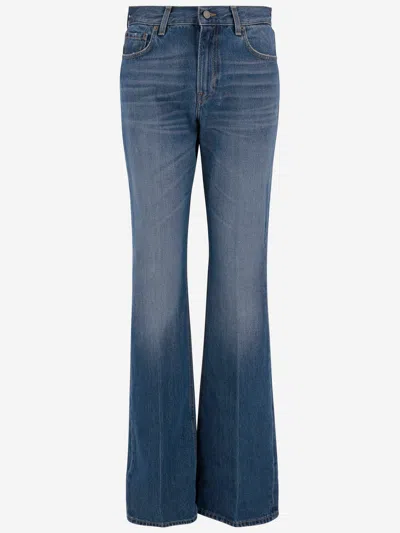 Haikure High-waisted Flared Jeans With Retro-inspired Design In Blue