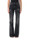 Haikure Flora Rigid High-rise Flared Jeans In Black