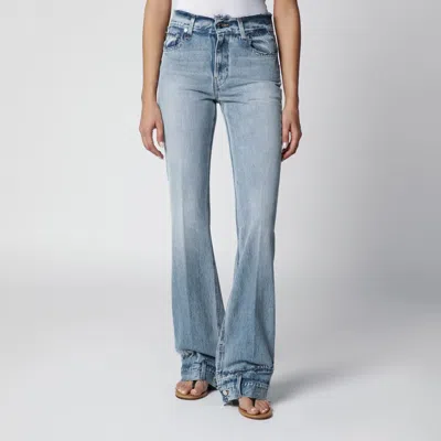 Haikure Flora High-waisted Flared Jeans In Light Blue Denim