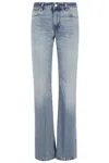 Haikure Flared Jeans With Floral Print And Washed Effect In Blue