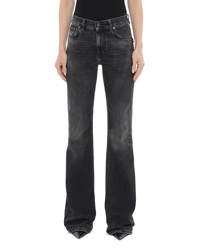 Haikure Flora Mid Rise Flare Leg Jeans In Authentic Black Wash