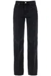 Haikure Womens New Bassano Black Bonnie Logo Leather-patch Wide-leg High-rise Denim Jeans In Black