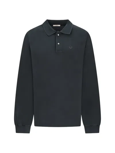 Haikure Freddie Long-sleeve Polo Top In Blue