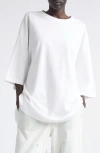Haikure Gabrielle Oversize Open Back Cotton T-shirt In White