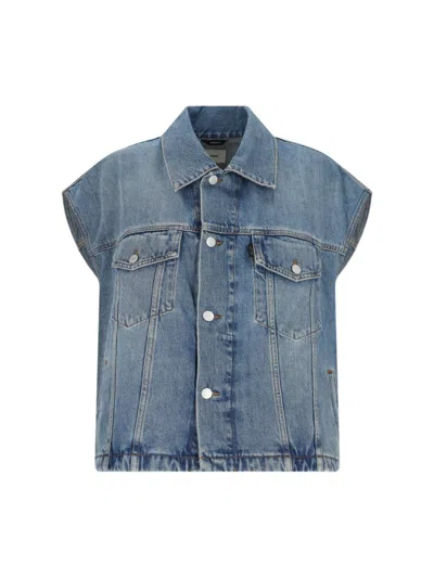 HAIKURE GAIL" DENIM GILET - BLUE