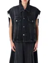 Haikure Ryder Satin Bull Vest In Carbon In Black
