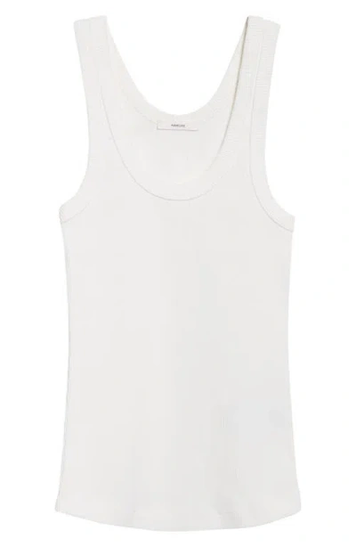Haikure Gem Rib Cotton Tank In White
