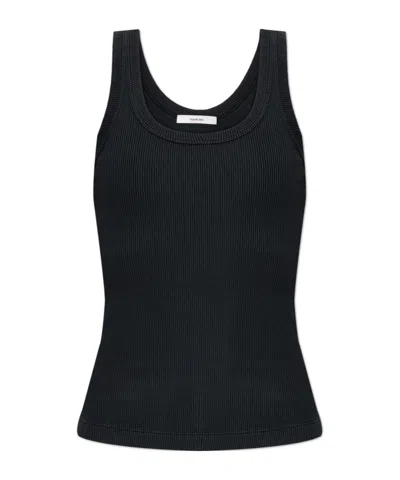 Haikure Gem Ribbed-knit Tank Top In Black