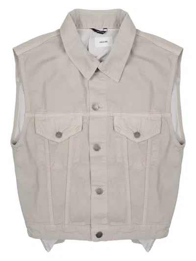 Haikure Gilet "ryder" Con Inserto In Satin In Neutral