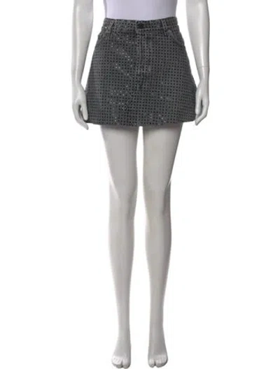 Pre-owned Haikure Graphic Print Mini Skirt In Gray