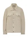 Haikure Button Casual Jacket In Neutral