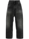 Haikure Wide-leg Mid-rise Jeans In Black  