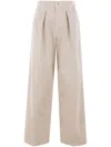 Haikure Candy Cotton Mid-rise Wide-leg Pants In Beige