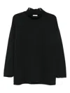 Haikure High-neck Cotton Top In Black