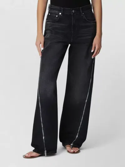 Haikure High Waist Denim Jeans Five Pockets In Black
