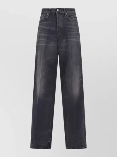 Haikure High Waist Denim Trousers Wide Leg In Gray
