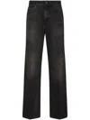 Haikure High-waisted Wide-leg Jeans With Vintage Faded Finish In Black