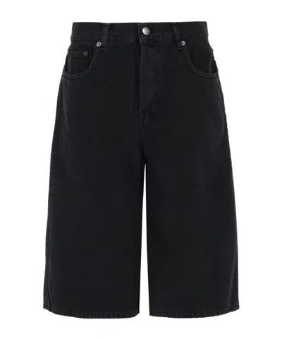Haikure High-rise Denim Bermuda Shorts In Black