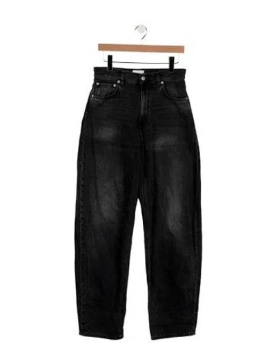 Pre-owned Haikure High-rise Straight Leg Jeans In Black