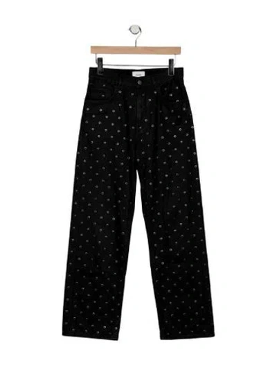 Pre-owned Haikure High-rise Straight Leg Jeans In Black