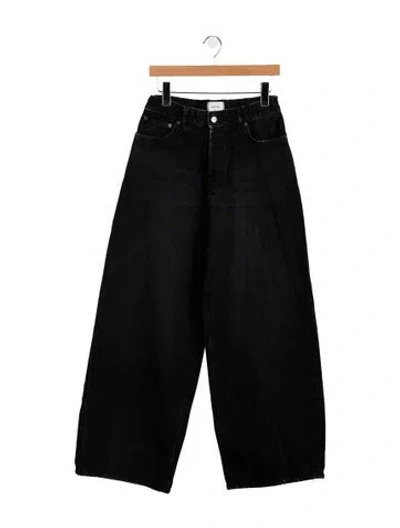 Pre-owned Haikure High-rise Wide Leg Jeans In Black
