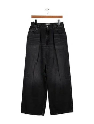 Pre-owned Haikure High-rise Wide Leg Jeans In Black