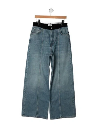 Pre-owned Haikure High-rise Wide Leg Jeans In Blue/green