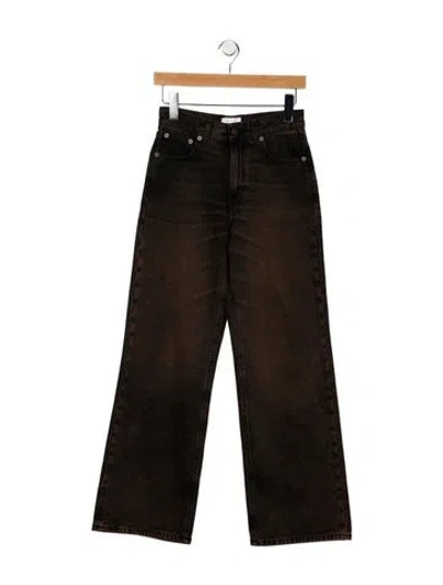 Pre-owned Haikure High-rise Wide Leg Jeans In Brown