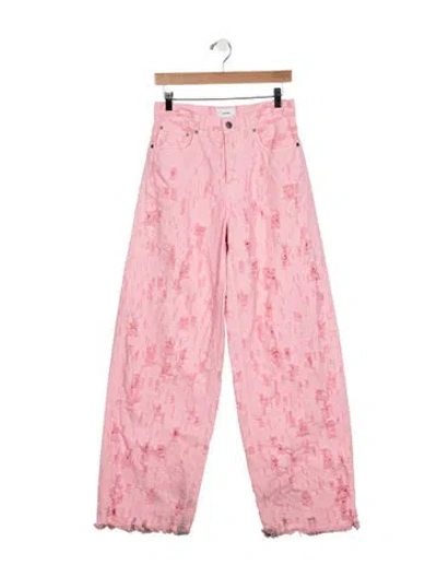 Pre-owned Haikure High-rise Wide Leg Jeans In Pink