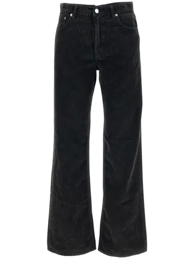 Haikure High-waist Flared Corduroy Jeans In Black