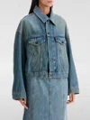 Haikure Denim Boxy Jacket With Spencer In Blau