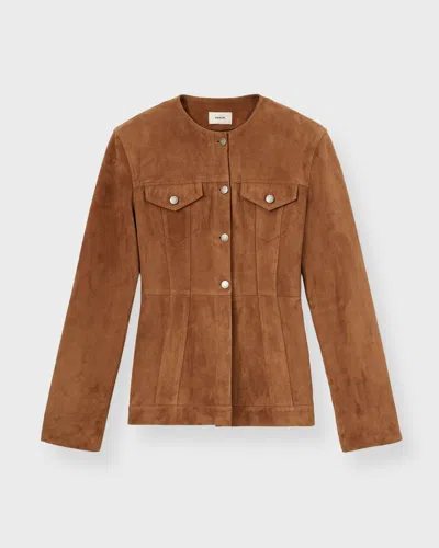 Haikure Jacket Temple Suede In Brown