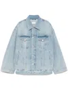 Haikure Denim Boxy Jacket With Spencer In Blue