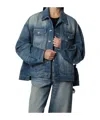 Haikure Oversized Jacket Front Pockets Design In Blue