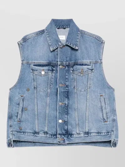 Haikure Janette Sleeveless Top Flap Pockets In Blue